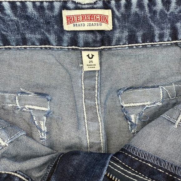 True Religion Women's Jessie Super Baggy Cargo Big T Jeans Blue‎ Size 25 - Picture 8 of 14